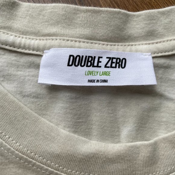 Double Zero Womens Size Large Cotton Oversized Top Shirt Distressed Beige - Picture 2 of 9